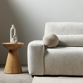 Boční stolek Arvika 40 cm, kulatý, mangové dřevo, oblé tvary