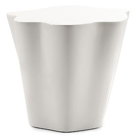 Boční stolek Bow 49 cm, šedobéžový, lesklý, oblé tvary