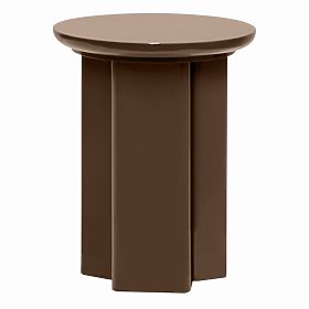 Boční stolek Brie 40 cm, světle hnědý, mocha, lesklý