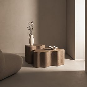 Boční stolek Cosmo 66 cm, ořech, oblé tvary