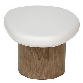 Boční stolek Floe 50 cm, bílý/ořech