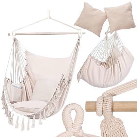 Brazílská houpací židle BAHIO béžová