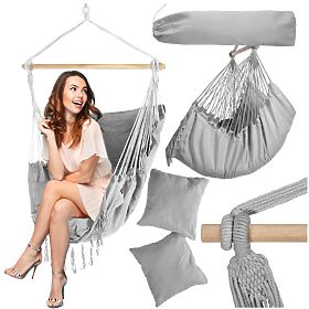 Brazilská houpací židle BAHIO šedá