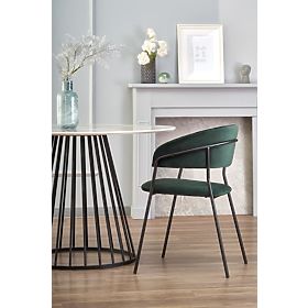 BRODWAY stůl deska - bílý mramor, noha - černá (2p=1ks)