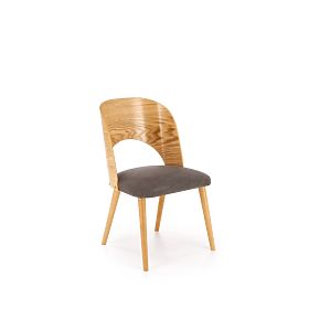 CADIZ židle přírodní dub / šedá (1p=2ks)