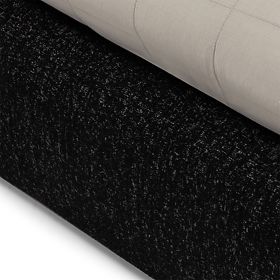 Čalouněná postel Fencee 160x200 cm, s roštem, zaoblená, černá