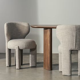 Čalouněná židle Elaine béžová, oblý tvar