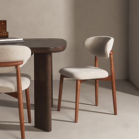 Čalouněná židle Merano béžová/světlý ořech