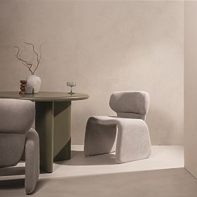 Čalouněná židle Nabila, šedá, boucle