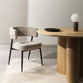 Čalouněná židle Rosario béžová/černé nohy