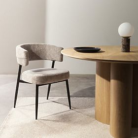 Čalouněná židle Rosario béžová/černé nohy