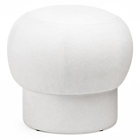 Čalouněný puf Bloop, kulatý, bílý