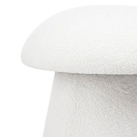 Čalouněný puf Cap, bílý, boucle, oblé tvary