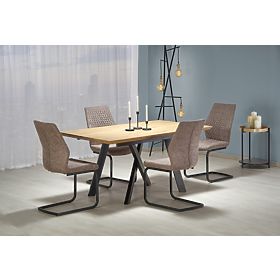 CAPITAL stůl 160-200 cm, zlatý dub / černý (2p=1ks)