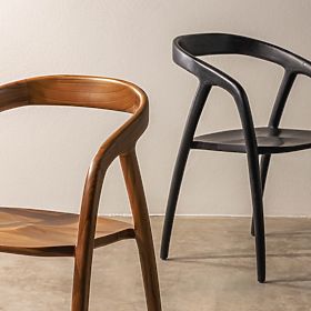 Dřevěná židle Sande zaoblená, přírodní, teakové dřevo