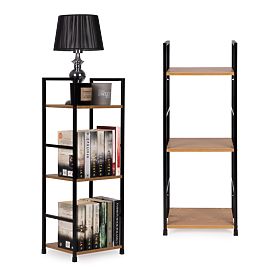 Dřevěný moderní regál kovový rám LOFT 3 police