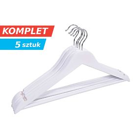 Dřevěný věšák RONDO sada 5 ks bílý
