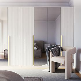 Dveře ke skříni Neroli, 45,6 cm, jednoduché drážky, bílá