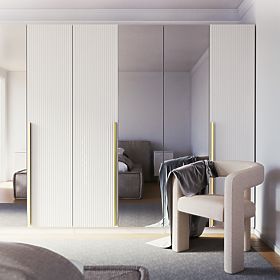 Dveře ke skříni Neroli, 45,6 cm, jednoduché drážky, bílá