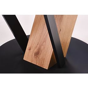 FANIS kulatý rozkládací stůl, přírodní / černý (3p=1ks)