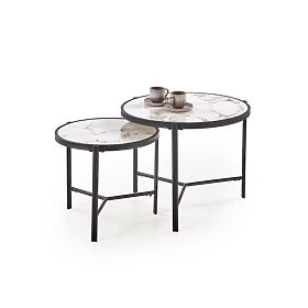 FATIMA sada 2 lavic, bílý mramor / černá (1p=1ks)