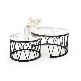 FORMOSA sada 2 lavic, bílý mramor / černá (2p=1ks)