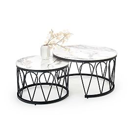 FORMOSA sada 2 lavic, bílý mramor / černá (2p=1ks), Halmar