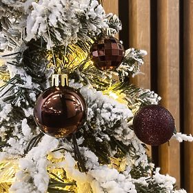 HNĚDÉ VÁNOČNÍ KOULE 34 KS SYSD1688-038