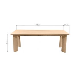 Jídelní stůl Bali 220 cm, krémově bílý