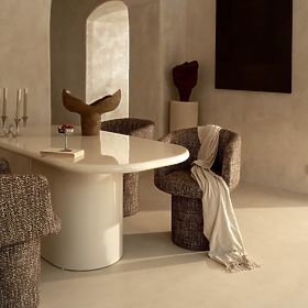 Jídelní stůl Modesto 180 cm, světle béžový, lesklý