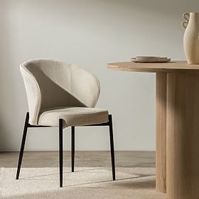 Jídelní židle Avery světle béžová/černé nohy, lectus