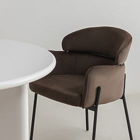 Jídelní židle Granda, čokoládová/espresso, samet