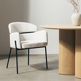 Jídelní židle Granda, ecru/černé nohy, lectus