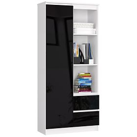 KANCELÁŘSKÝ REGÁL R 80 cm CLP R11 PK BÍLÝ / ČERNÝ LESK