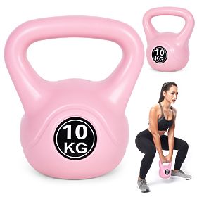 Kettlebell činka 10 kg na cvičení růžová ModernHome