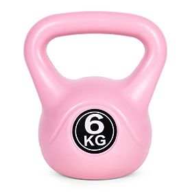 Kettlebell činka 6 kg pro cvičení činka koule závaží hmotnost fitness růžová ModernHome