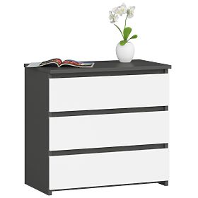 KOMODA CL3 3SZ CLP PK GRAFIT ŠEDÁ / BÍLÁ
