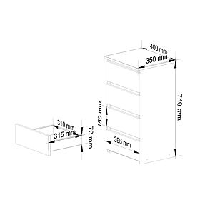 KOMODA CL4 PK DUB ARTISAN / ŠEDÁ