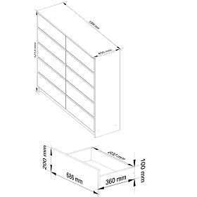 KOMODA K140 10SZ CLP PK BÍLÁ / SONOMA