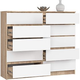 KOMODA K140 10SZ CLP PK DUB SONOMA / BÍLÁ