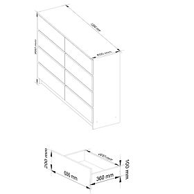 KOMODA K140 8SZ CLP PK SONOMA / BÍLÁ