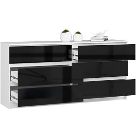 KOMODA K160 6SZ CLP PK ČERNÝ LESK