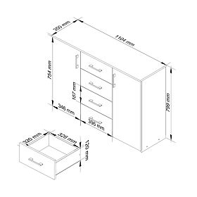 KOMODA K45 PK DUB SONOMA / BÍLÁ
