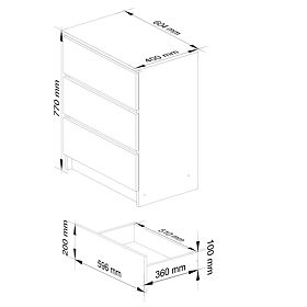KOMODA K60 3SZ CLP PK OLŠE