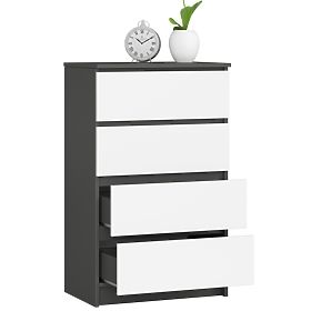 KOMODA K60 4SZ CLP PK GRAFIT ŠEDÁ / BÍLÁ