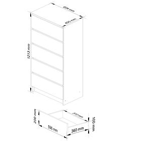 KOMODA K60 5SZ CLP PK OLŠE