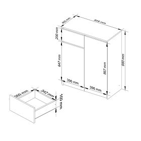 KOMODA K80 2D 1SZ CLP PK ČERNÝ LESK