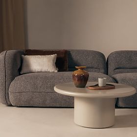 Konferenční stolek Arce 80 cm, tmavě béžový, matný