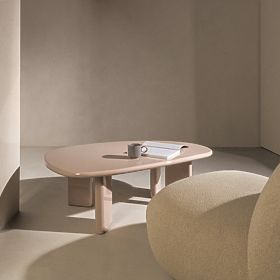 Konferenční stolek Cameron 130 cm, nude, lesklý