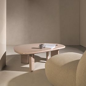 Konferenční stolek Cameron 130 cm, nude, lesklý